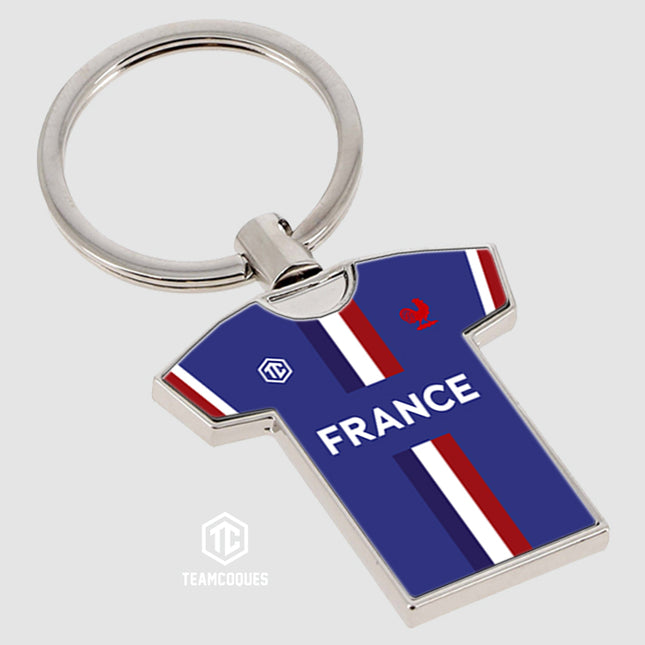 Porte-clés métal maillot rugby XV FRANCE RUGBY n°1 - TEAMCOQUES