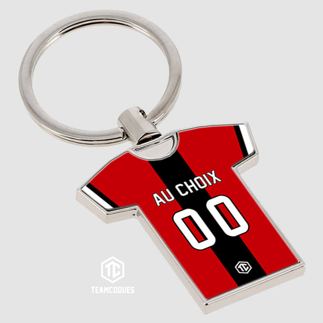 Porte-clés métal maillot foot GUINGAMP n°2 personnalisable - TEAMCOQUES