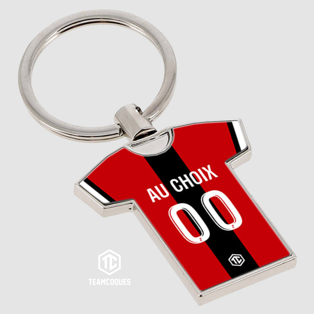 Porte-clés métal maillot foot GUINGAMP n°2 personnalisable - TEAMCOQUES