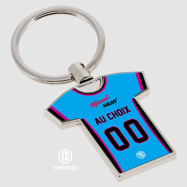Porte-clés métal maillot basket NBA MIAMI HEAT personnalisable - TEAMCOQUES