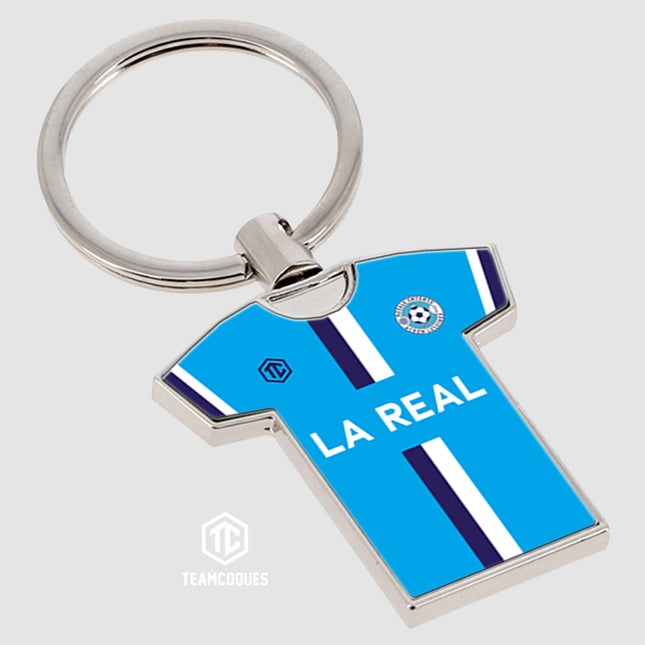 Porte-clés métal maillot foot amateur LA REAL ROYALE ENTENTE ACREN LESSINES personnalisable - TEAMCOQUES