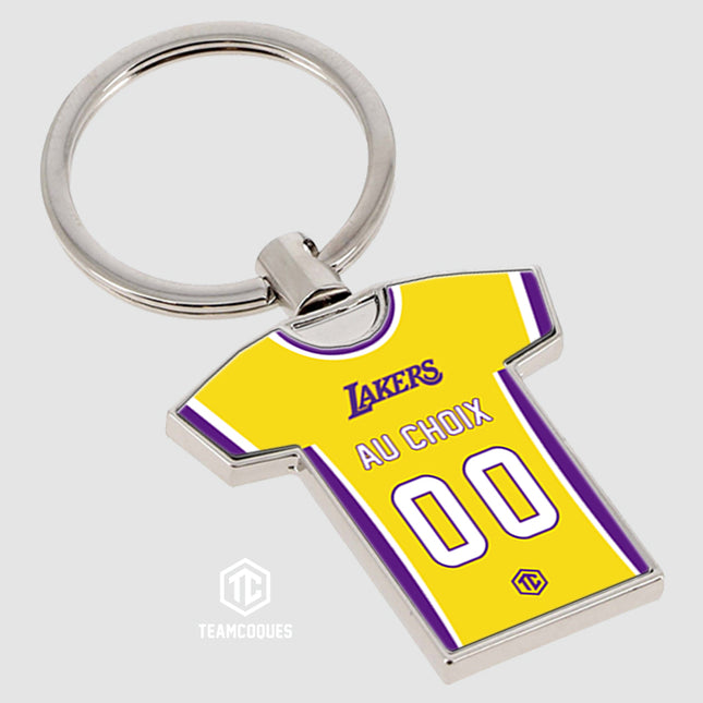 Porte-clés métal maillot basket NBA LOS ANGELES LAKERS personnalisable - TEAMCOQUES