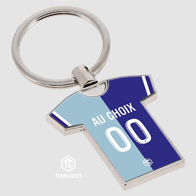 Porte-clés métal maillot foot LE HAVRE n°2 personnalisable - TEAMCOQUES