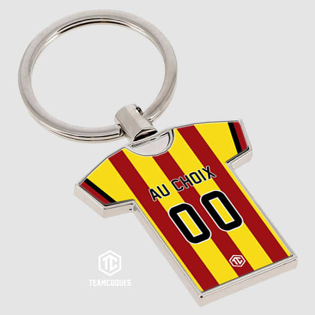 Porte-clés métal maillot foot LENS RCL n°2 personnalisable - TEAMCOQUES