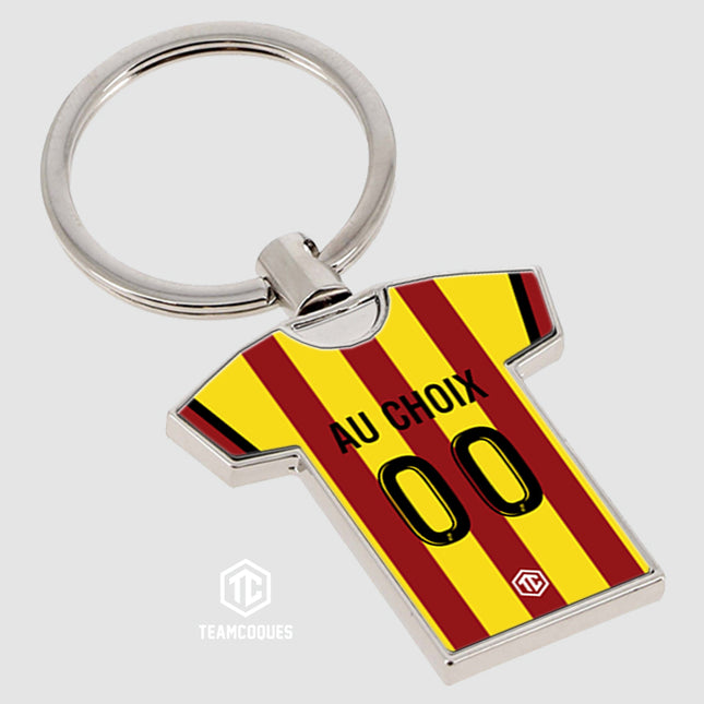 Porte-clés métal maillot foot LENS RCL n°2 personnalisable - TEAMCOQUES