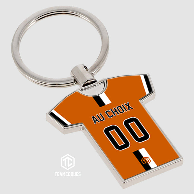Porte-clés métal maillot foot LORIENT n°2 personnalisable - TEAMCOQUES