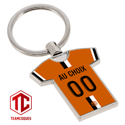 Porte-clés métal maillot foot LORIENT n°2 personnalisable - TEAMCOQUES