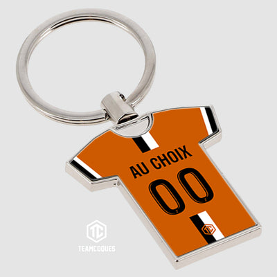 Porte-clés métal maillot foot LORIENT n°2 personnalisable - TEAMCOQUES