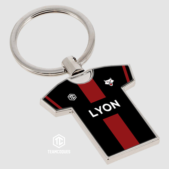 Porte-clés métal maillot rugby LYON RUGBY LOU n°1 - TEAMCOQUES