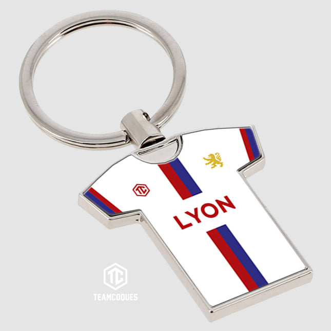 Porte-clés métal maillot foot LYON OL n°1 - TEAMCOQUES