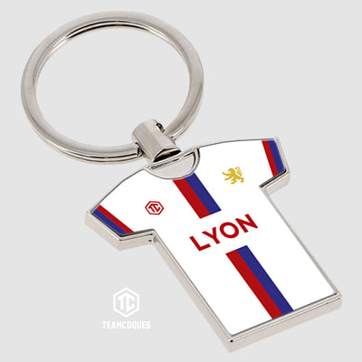 Porte-clés métal maillot foot LYON OL n°1 - TEAMCOQUES