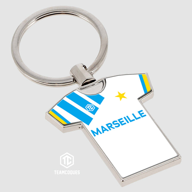 Porte-clés métal maillot foot MARSEILLE 1993 OM 93 n°1 - TEAMCOQUES