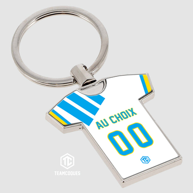 Porte-clés métal maillot foot MARSEILLE 1993 OM 93 n°2 personnalisable - TEAMCOQUES