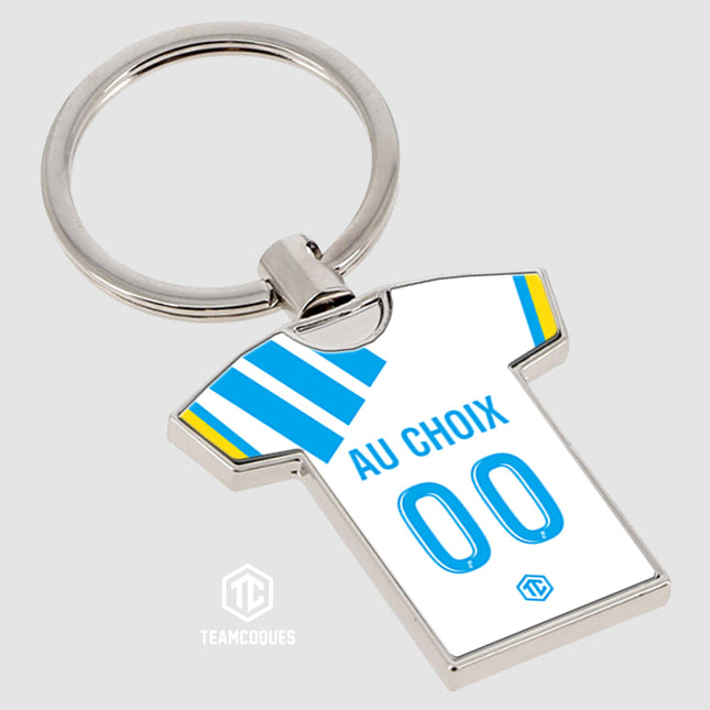 Porte-clés métal maillot foot MARSEILLE 1993 OM 93 n°2 personnalisable - TEAMCOQUES