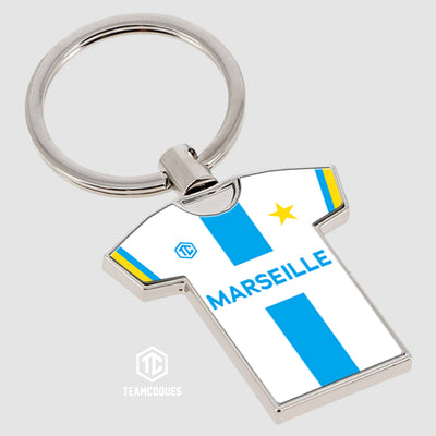 Porte-clés métal maillot foot MARSEILLE OM n°1 - TEAMCOQUES