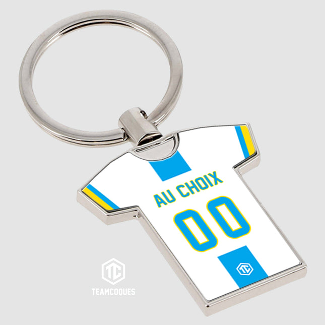 Porte-clés métal maillot foot MARSEILLE OM n°2 personnalisable - TEAMCOQUES