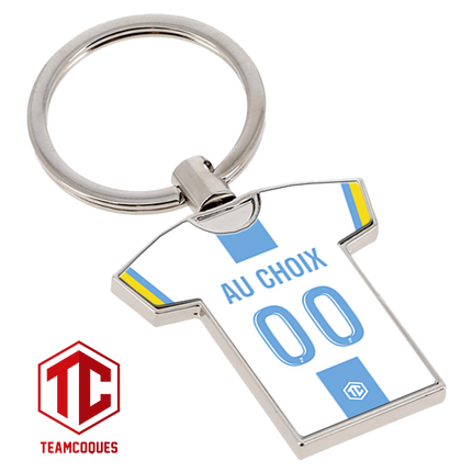 Porte-clés métal maillot foot MARSEILLE OM n°2 personnalisable - TEAMCOQUES