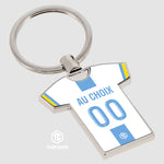 Porte-clés métal maillot foot MARSEILLE OM n°2 personnalisable - TEAMCOQUES