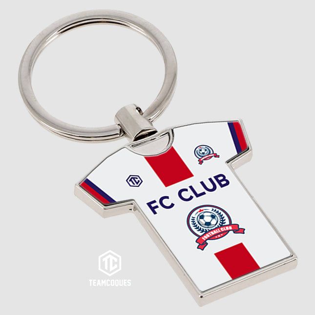 Porte-clés métal maillot - Modèle CLUB AMATEUR n°2 - 100% personnalisable - TEAMCOQUES