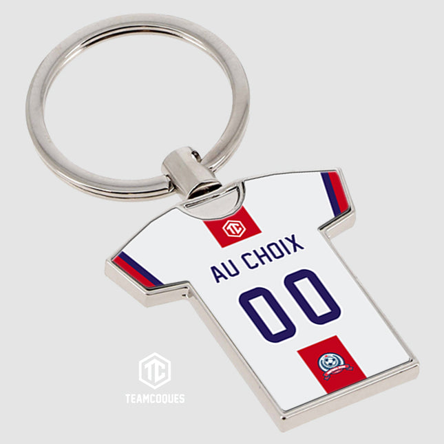 Porte-clés métal maillot - Modèle CLUB AMATEUR n°3 - 100% personnalisable - TEAMCOQUES