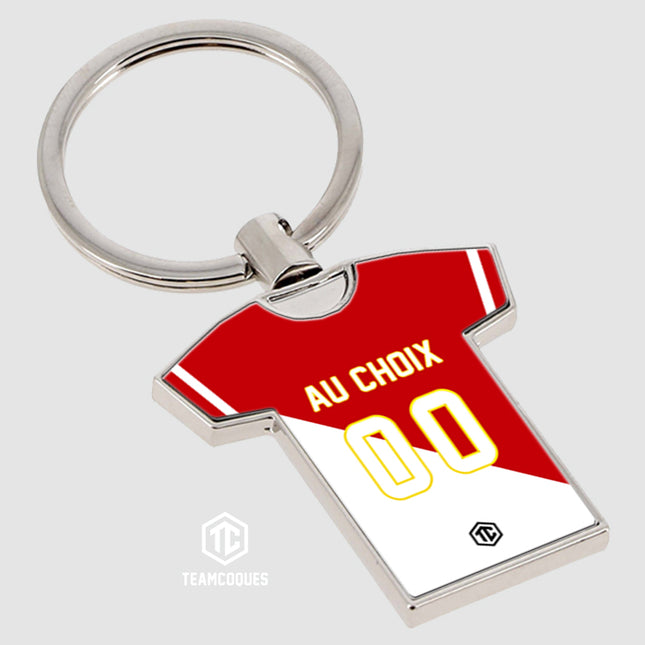 Porte-clés métal maillot foot MONACO ASM n°2 personnalisable - TEAMCOQUES