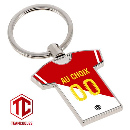 Porte-clés métal maillot foot MONACO ASM n°2 personnalisable - TEAMCOQUES