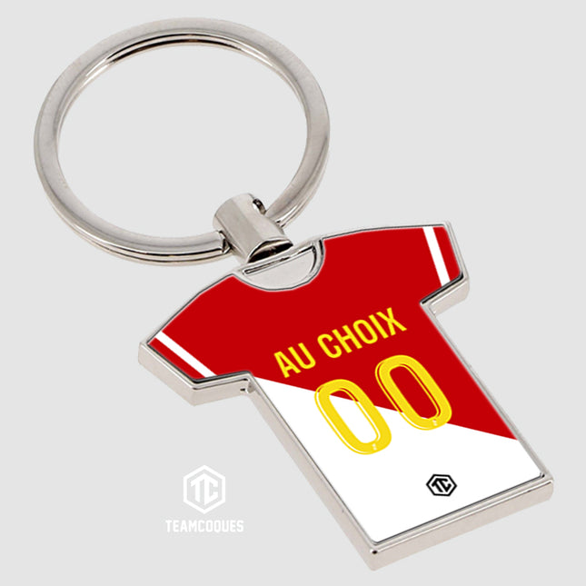 Porte-clés métal maillot foot MONACO ASM n°2 personnalisable - TEAMCOQUES