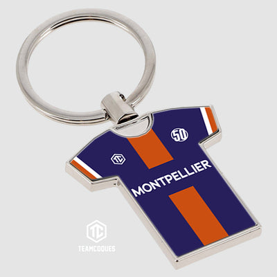 Porte-clés métal maillot foot MONTPELLIER MHSC n°1 - TEAMCOQUES