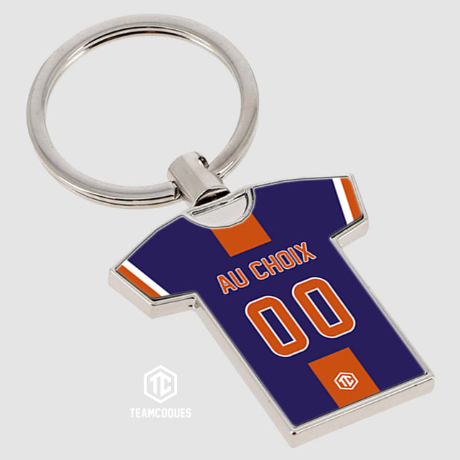 Porte-clés métal maillot foot MONTPELLIER MHSC n°2 personnalisable - TEAMCOQUES