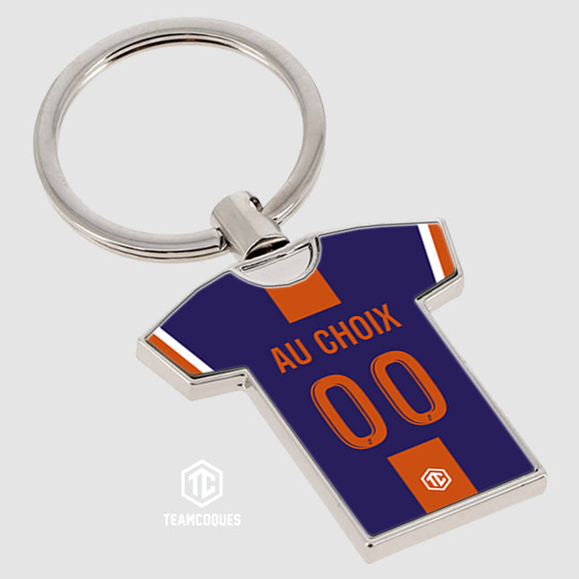 Porte-clés métal maillot foot MONTPELLIER MHSC n°2 personnalisable - TEAMCOQUES