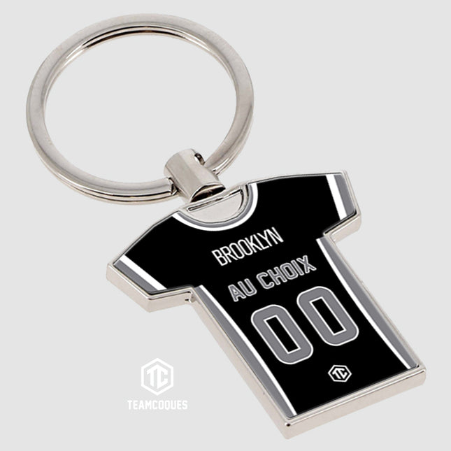 Porte-clés métal maillot basket NBA BROOKLYN NETS personnalisable - TEAMCOQUES