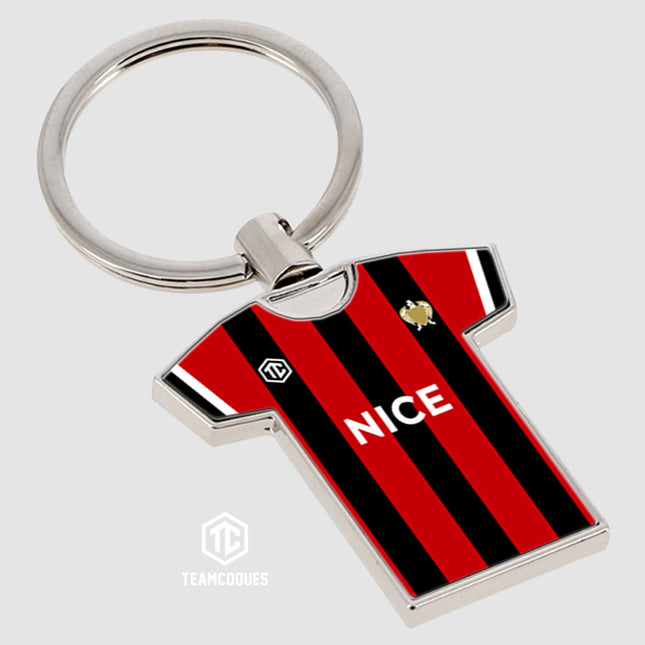 Porte-clés métal maillot foot NICE OGC n°1 - TEAMCOQUES