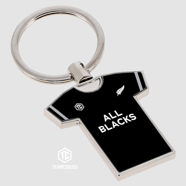Porte-clés métal maillot rugby NOUVELLE ZELANDE ALL BLACKS n°1 - TEAMCOQUES