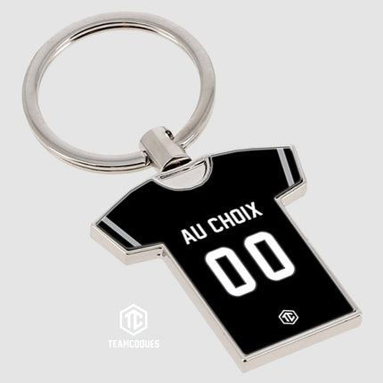 Porte-clés métal maillot rugby NOUVELLE ZELANDE ALL BLACKS n°2 personnalisable - TEAMCOQUES