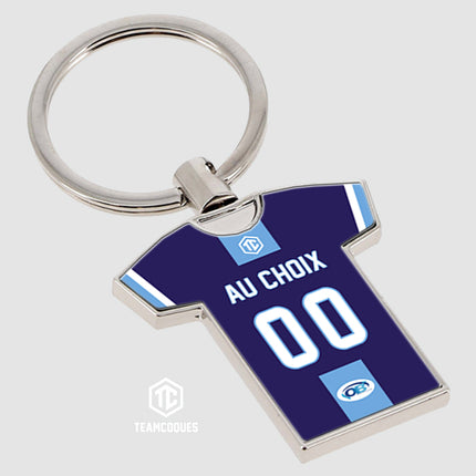 Porte-clés métal maillot rugby amateur OLYMPIQUE DE BESANÇON personnalisable - TEAMCOQUES