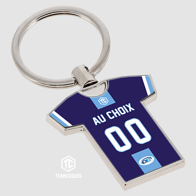 Porte-clés métal maillot rugby amateur OLYMPIQUE DE BESANÇON personnalisable - TEAMCOQUES