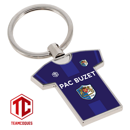Porte-clés métal maillot foot amateur PAC BUZET personnalisable - TEAMCOQUES