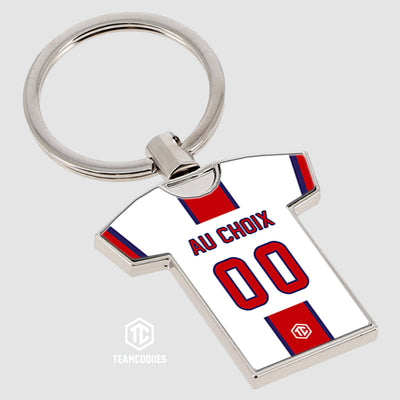 Porte-clés métal maillot foot PARIS SG EXTERIEUR 2 n°2 personnalisable - TEAMCOQUES