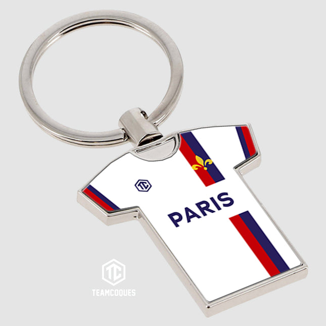 Porte-clés métal maillot foot PARIS SG EXTERIEUR 3 n°1 - TEAMCOQUES