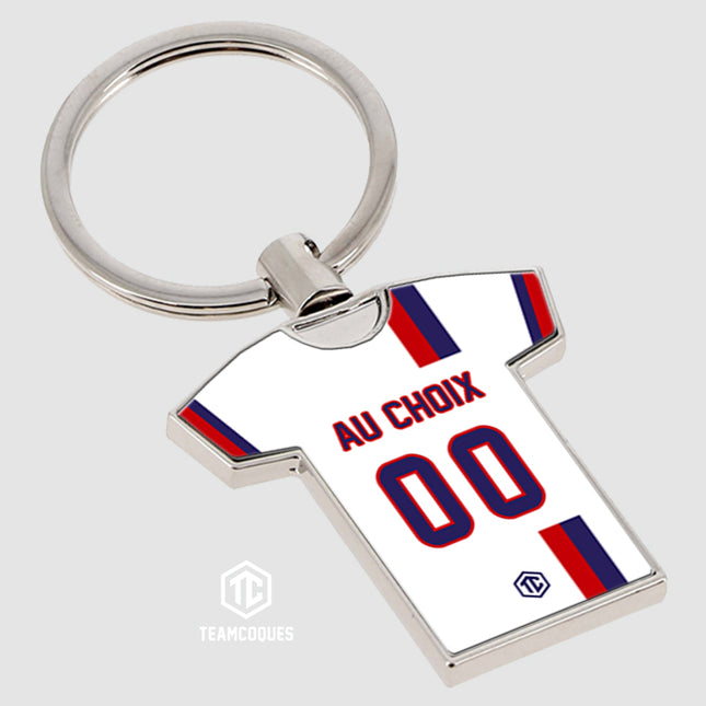 Porte-clés métal maillot foot PARIS SG EXTERIEUR 3 n°2 personnalisable - TEAMCOQUES