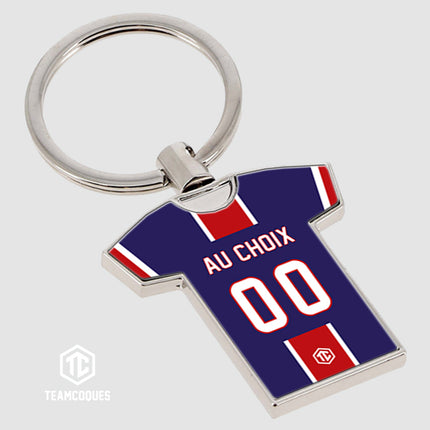 Porte-clés métal maillot foot PARIS SG PSG n°2 personnalisable - TEAMCOQUES