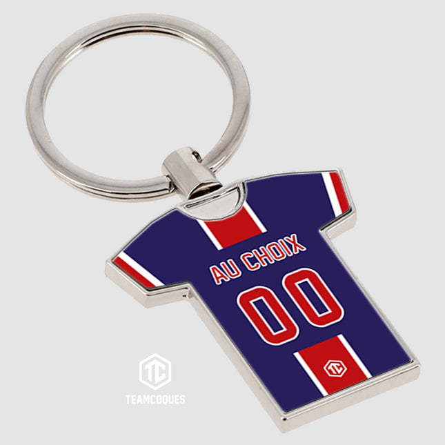 Porte-clés métal maillot foot PARIS SG n°2 personnalisable - TEAMCOQUES
