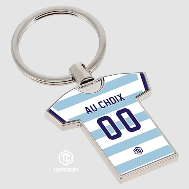 Porte-clés métal maillot rugby RF PARIS n°2 personnalisable - TEAMCOQUES