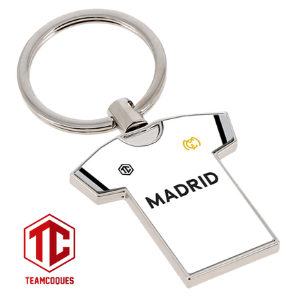 Porte-clés métal maillot foot REAL MADRID n°1 - TEAMCOQUES