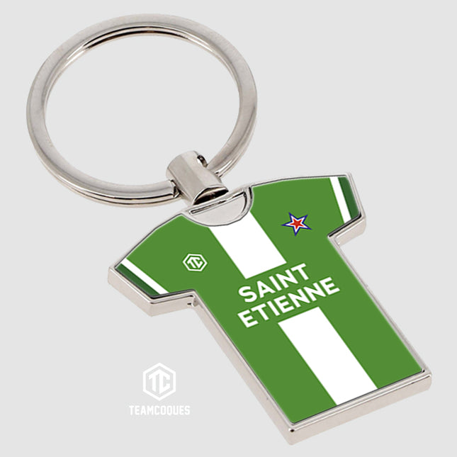 Porte-clés métal maillot foot SAINT-ETIENNE ASSE n°1 - TEAMCOQUES