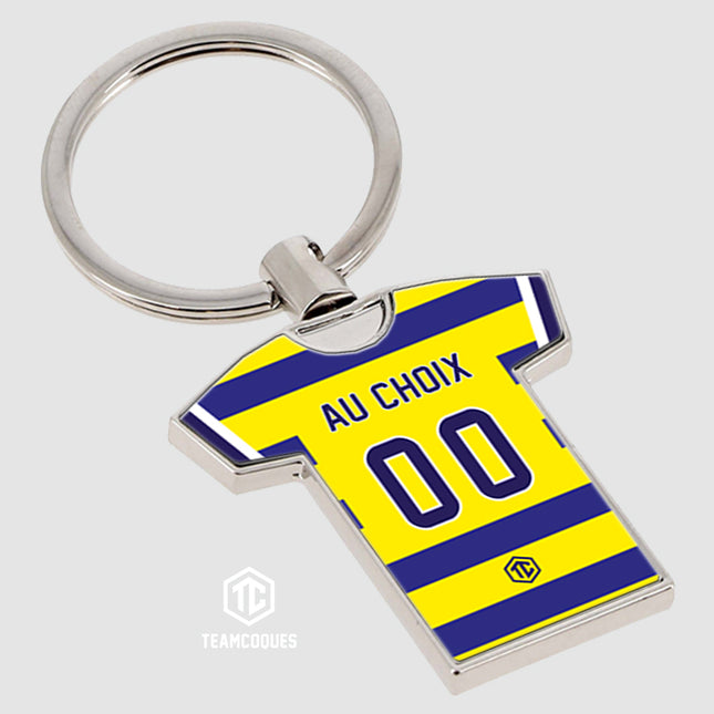 Porte-clés métal maillot foot SOCHAUX n°2 personnalisable - TEAMCOQUES