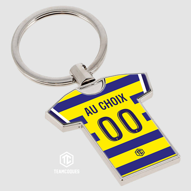Porte-clés métal maillot foot SOCHAUX n°2 personnalisable - TEAMCOQUES