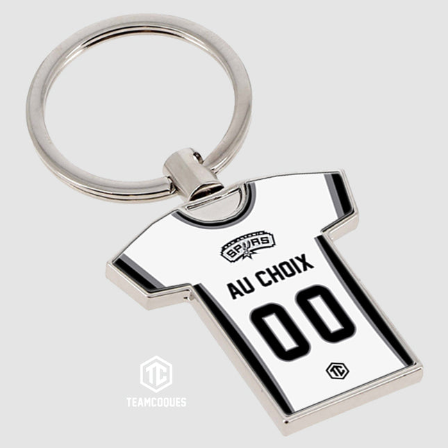 Porte-clés métal maillot basket NBA SAN ANTONIO SPURS personnalisable - TEAMCOQUES