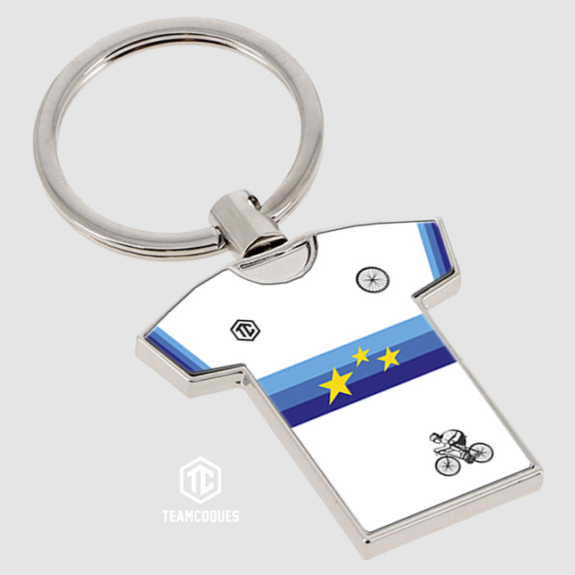 Porte-clés métal maillot vélo cyclisme MAILLOT ÉTOILES CHAMPION D'EUROPE Tour de France - TEAMCOQUES