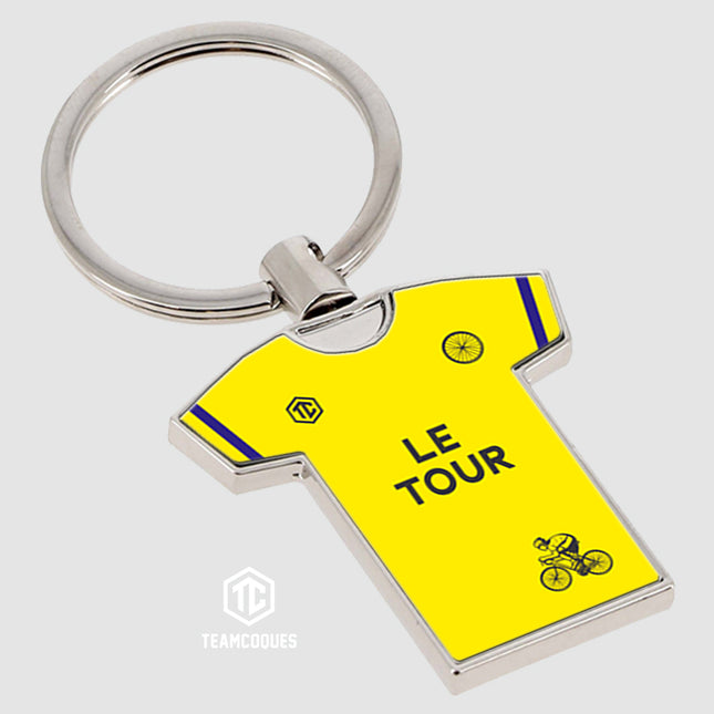 Porte-clés métal maillot vélo cyclisme MAILLOT JAUNE Tour de France - TEAMCOQUES